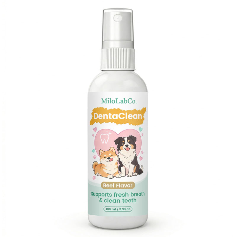 Milolabco Advanced Dental Spray, Dentaclean for Dogs & Cats, Probiotic Oral Care Spray for Fresh Breath, Helps Support Clean Teeth & Healthy Gums - No Brushing (1 Pack)