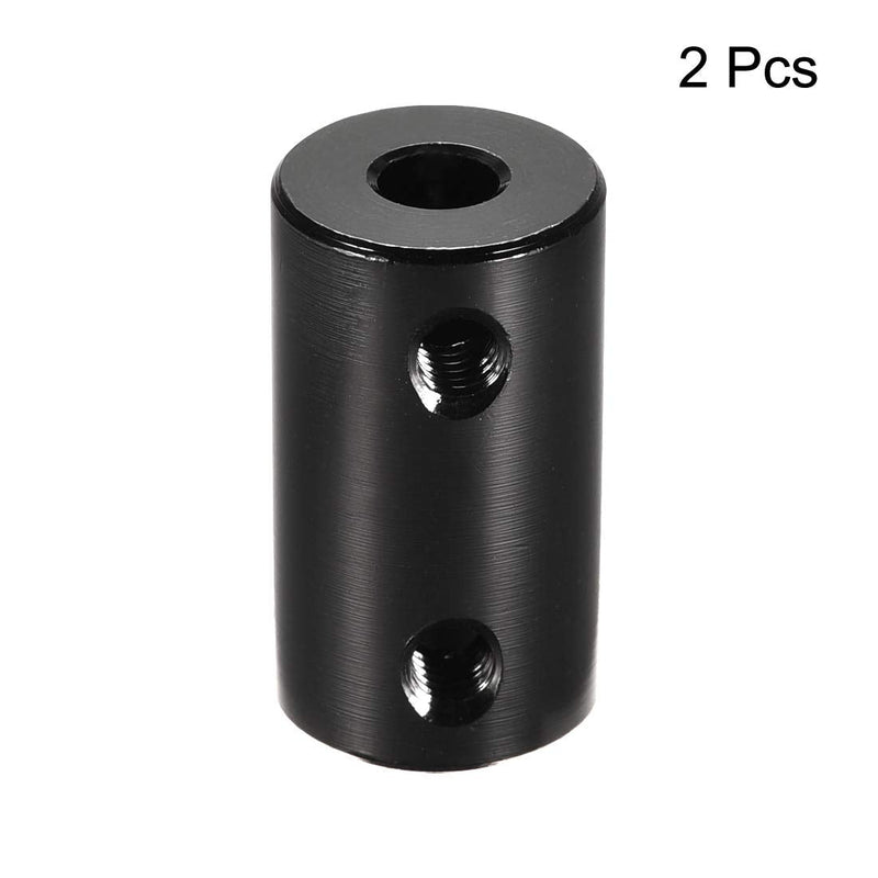 uxcell 5mm to 5mm Bore Rigid Coupling Set Screw L25XD14 Aluminum Alloy,Shaft Coupler Connector,Motor Accessories,Black,2pcs - NewNest Australia
