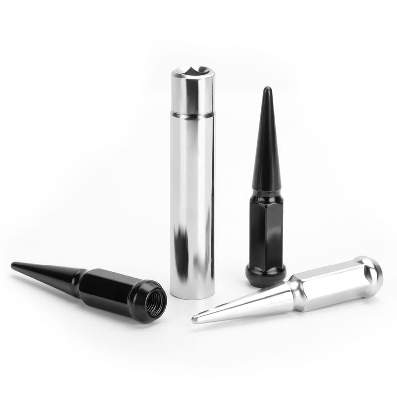 Spike Lug Nuts Socket Key, Stripped Lug Nut Remover, 19mm Hex Universal Drive Spike Lugnuts Socket Key Tool with 5" Tall, Compatible with 14x1.5,14x2.0,9/16-18,1/2-20,12x1.5,12x1.25 Spiked Lug Nut