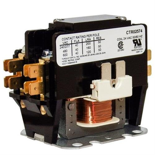 OEM Trane/American Standard Contactor - CTR02574 / CTR-2574-40 Amp / 1-Pole / 24V Coil