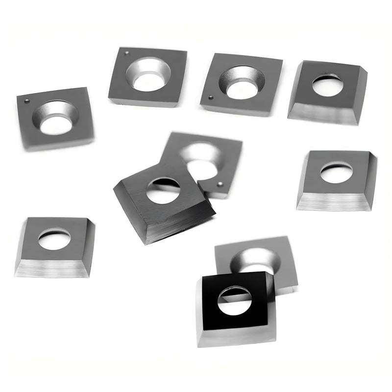 10 Pcs Square Carbide Inserts Knives for Planer Helical Cutterhead, 15x15x2.5mm 30° Angle R150 Radius Woodturning Tool Replacement 15x15x2.5-30-R150