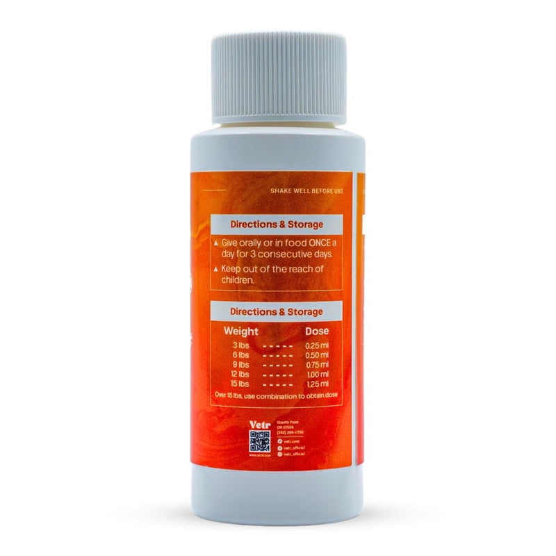 Liquid Intestinal Support for Dogs and Cats with Vetr PraziMax - Targets Tapeworms - 60mL Bottle with Dropper - Roasted Chicken Flavor