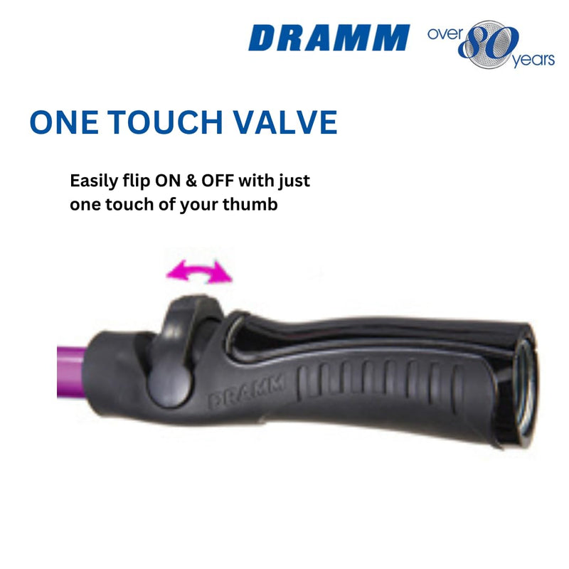 Dramm One Touch Rain Wand Watering Wand – 30 Inch Garden Watering Wand with Thumb Control Valve – Gentle Shower Spray for Plants, Flower Beds & Hanging Baskets – Yellow 30 Inches