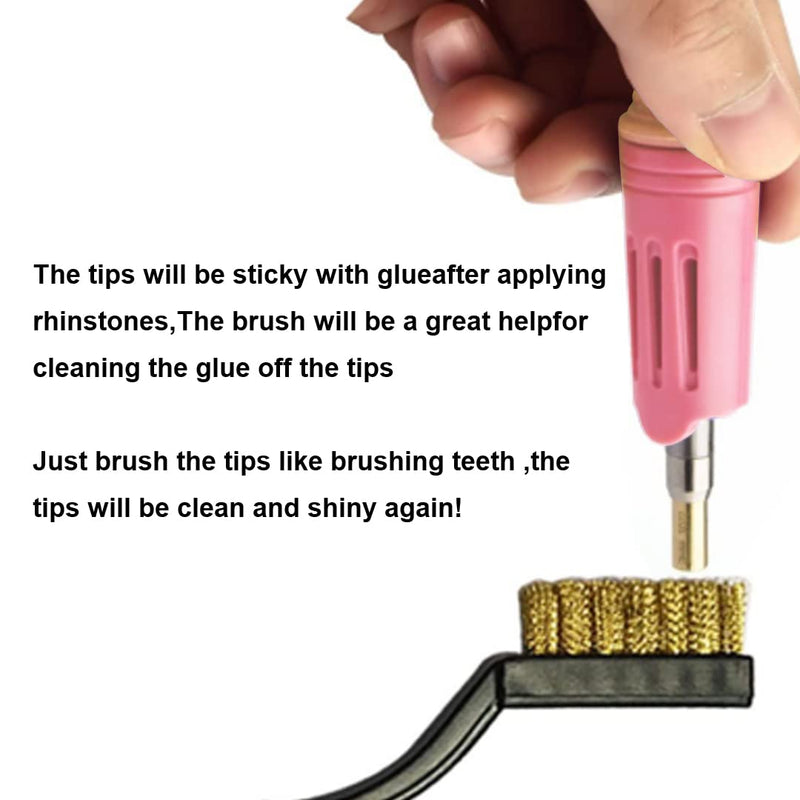 Hotfix Rhinestone Applicator, 7 in 1 Professional Iron-on DIY Hot Fix Tool Rhinestone Setter Applicator Wand Crystal Gem Tool Kit with 7 Different Sizes Tips, Support Stand (Pink) Pink