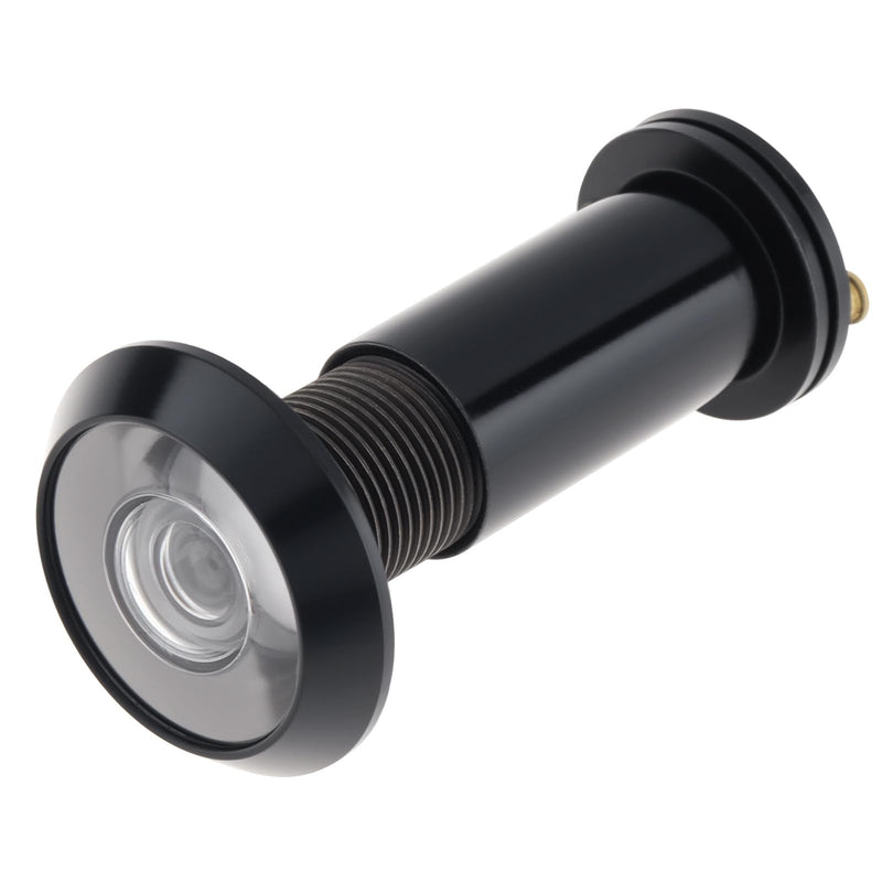 Door Viewer Peephole, Solid Brass 200 Degree Viewer, 5/8 Inch Pipe Diameter Peephole with Privacy Cover for 1-3/8" to 2-1/6" Doors (Black) Black