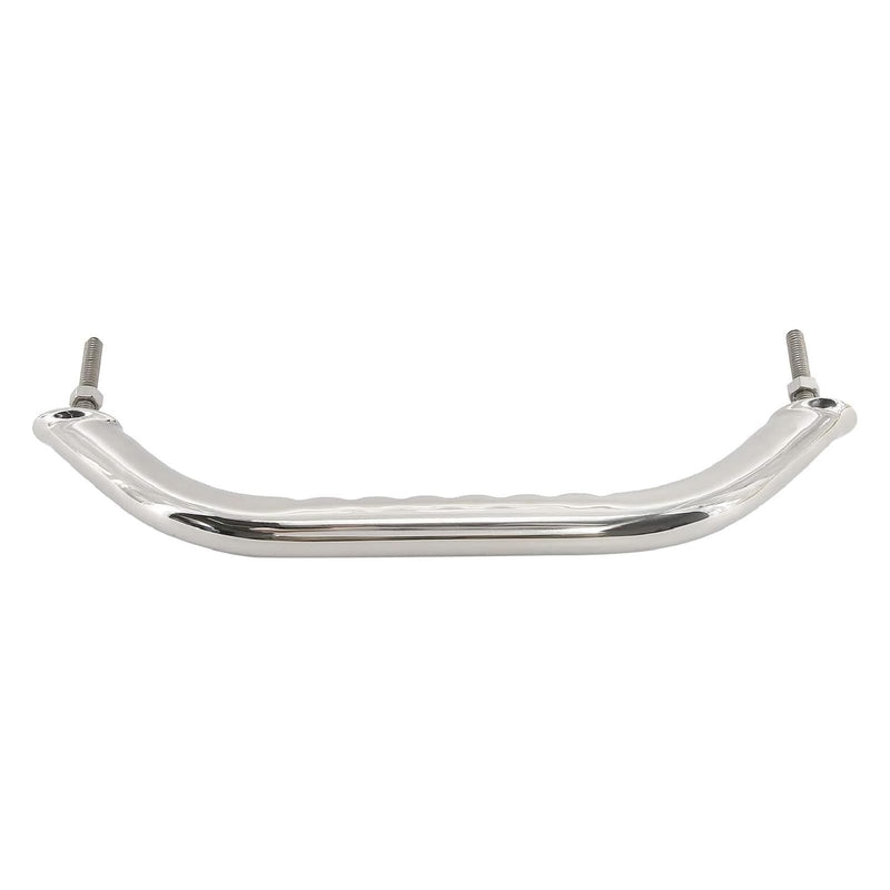 NovelBee 2pcs Boat Grab Handle,Polished Stainless Round Grab Handle Hand Rail with Finger Grip,Flange,Stud (Stud to Stud Distance:8-5/8”)