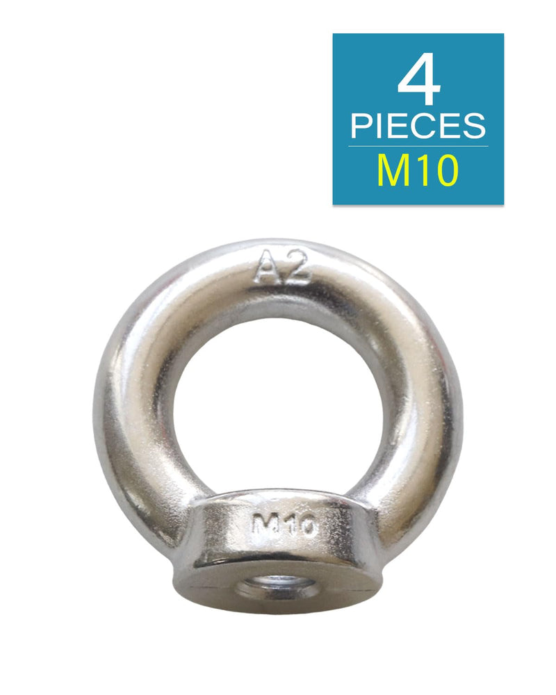 M10 Eye Nuts - IMScrews 304 Stainless Steel Eye Nuts - Resilient Hardware for Home Repairs and Professional Projects Pack of 4 M10 - NewNest Australia