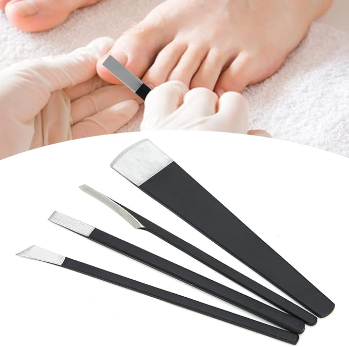 Professional Pedicure Knife Set, Horny Corn Foot Callus Remover Foot File File, 4 Pedicure Tools for Foot Care, Intruded Nail Removal Kit, Stainless Steel Foot Scraper for Salon and Home Use - NewNest Australia