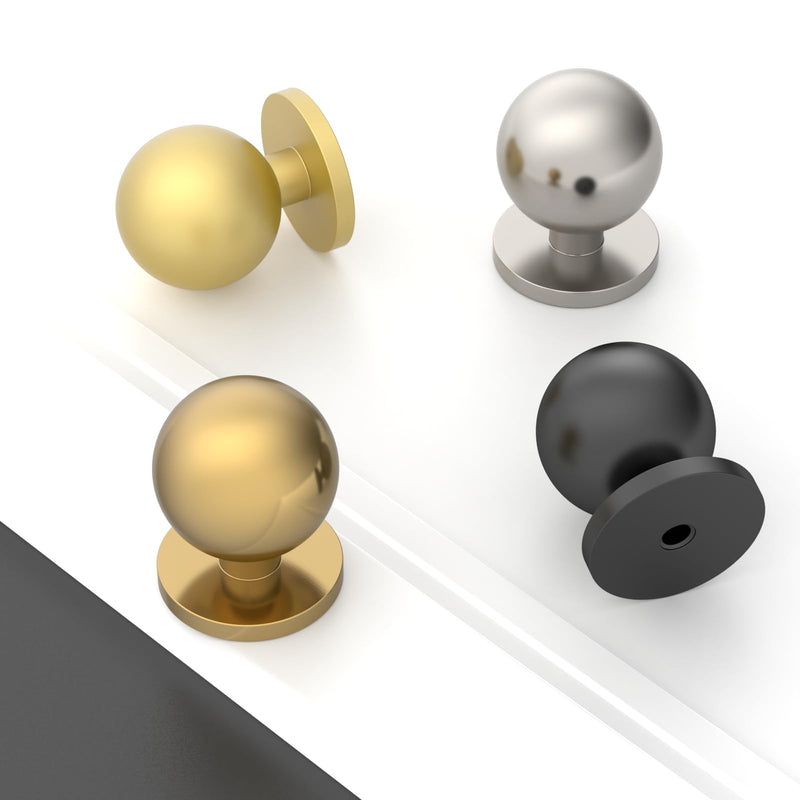 Asidrama 30 Pack 1 Inch Brushed Gold Kitchen Cabinet Knobs, Cabinet Knobs Kitchen Brush Brass Cabinet Hardware for Cupboard Drawer Knobs Dresser Knobs 1038 1 Inch(25mm)Diameter