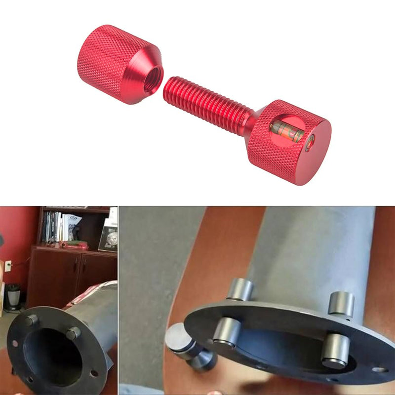 1-1/8" Two Hole Pins Built-in Level 6061 Aluminum 2 Hole Flange Alignment Pin with Anodized Oxide Red Finish 4Pcs 4
