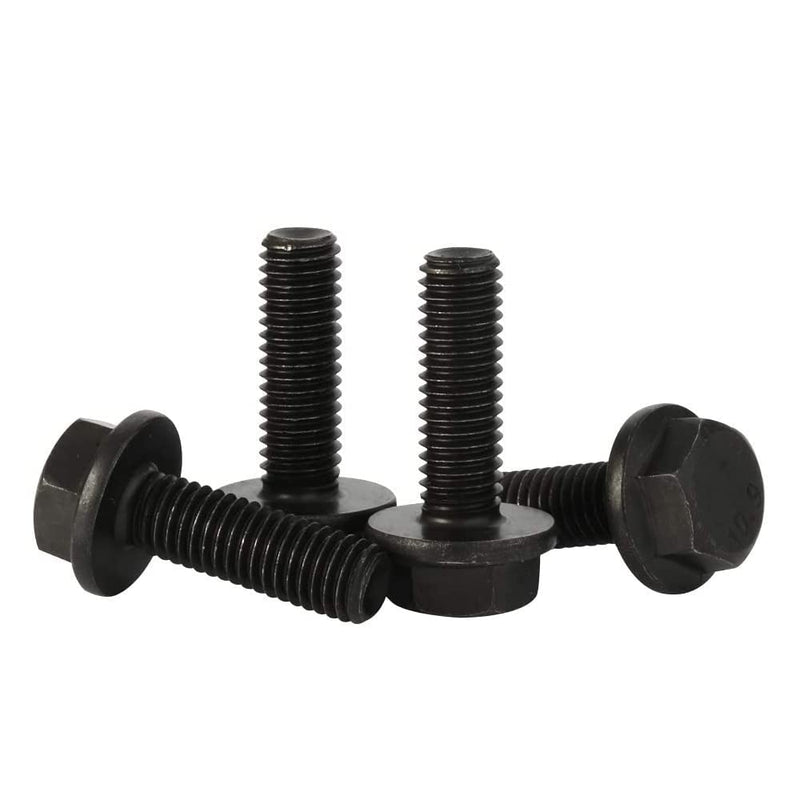 M8 x 20mm Flanged Hex Head Bolts Flange Hexagon Screws, Full Thread, Alloy Steel, Black Oxide Finish, Quantity 20 M8-1.25 x 20mm (20 PCS)