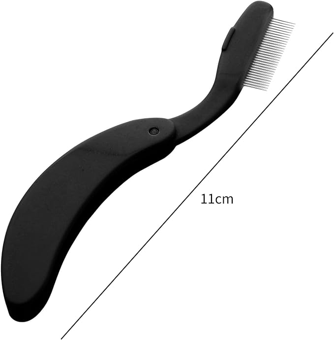 ARYRA Mascara Comb, Stainless Steel, Makeup Type, Folding Type, Foldable, Portable, Compact, Thin Eyelashes, Separate, Stainless Steel, Black - NewNest Australia