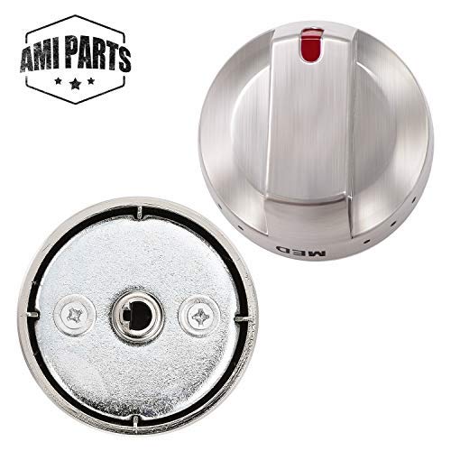AMI PARTS DG64-00473A Range Burner Dial Knob Range Oven Knob Compatible with Samsung Gas Range NX58F5700WS NX58K7850SS NX58H5600SS NX58J7750SS NX58M6850SS NX58H5650WS 1 Silver