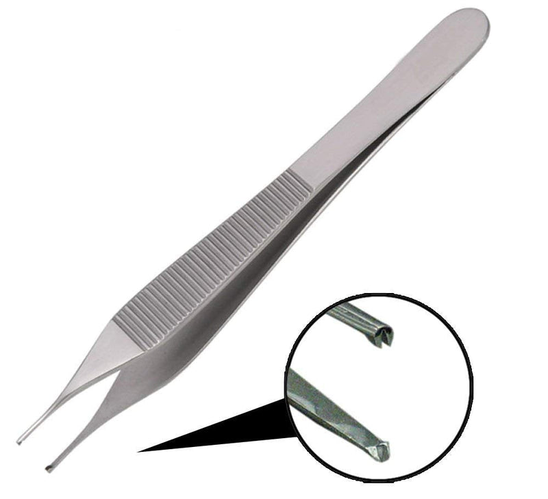 SURGICAL ONLINE 3 Adson Tissue 1X2 & Serrated Forceps 4.75Surgical Plastic Surgery Instruments