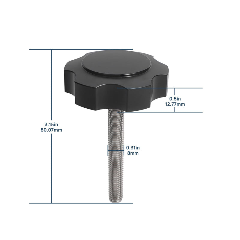 for Black Anodized Aluminum Replacement Knob Compatible with Garmin LiveScope Plus LVS34 Tilt Knob with Stainless Steel Hardware Suitable for Perspective Mount