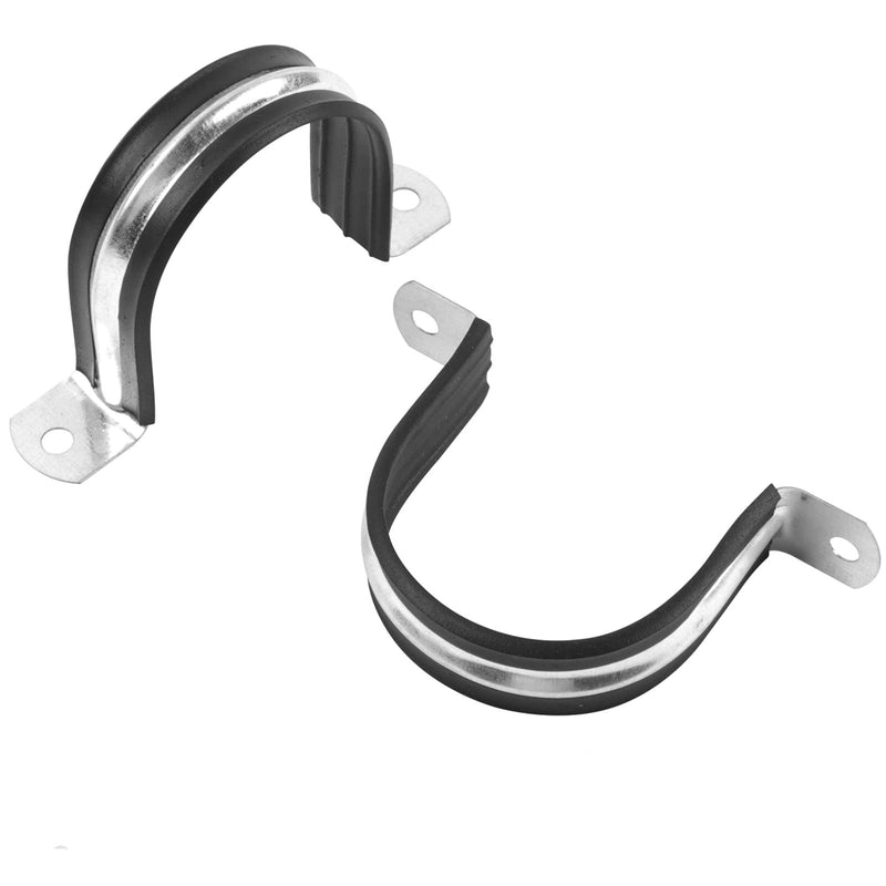 1 Inch Reinforced Rigid Pipe Strap, 2 Holes U Bracket Cable Clamp Hanger, Rubber Cushioned Insulated Clamp, Conduits Strap Clamps for Pipe Fixing on Various Surfaces, 10 PCS(25mm) 1 inch（25 mm）10 pcs