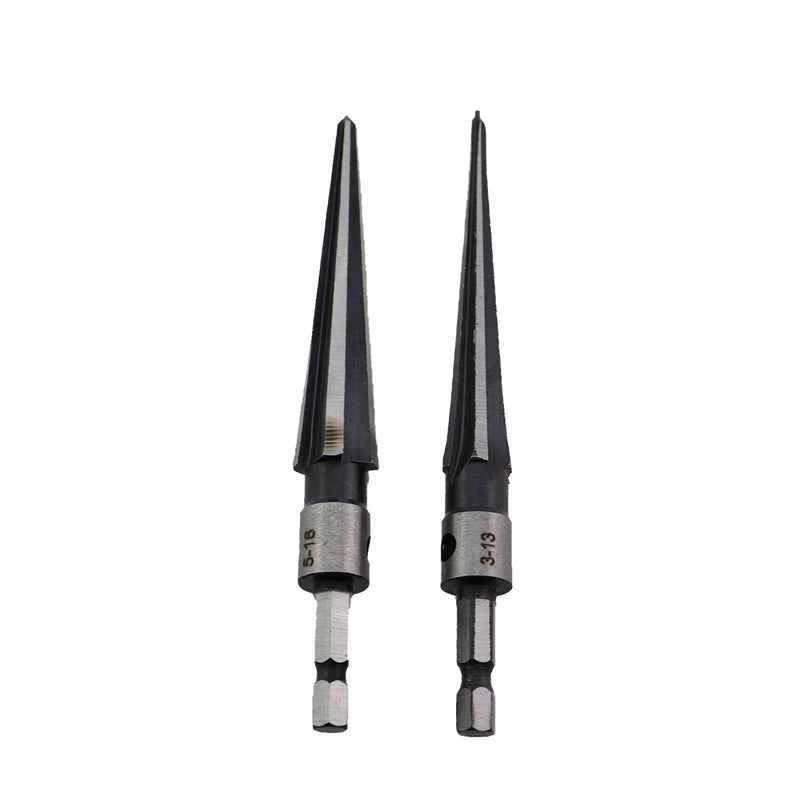 1 Set Carbon Steel Taper Reamer Set of Four Hexagonal Shank Woodworking Taper Reamer Set Electric Drill Reaming Edge Tool Hand Drill Drilling for Wood Thin Iron Plastic Opening Work