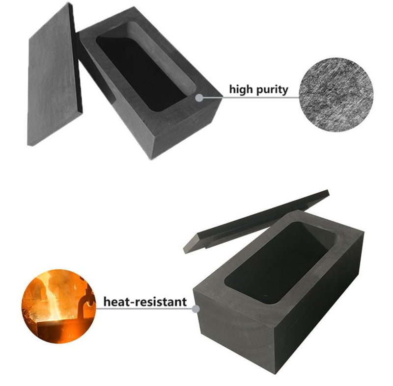 Graphite Troughs, High Purity Graphite Molds,Metal Ingot Molds, Crucibles, 1pcs External Dimensions: 25 * 50 * 100mm Internal Dimensions: 20 * 40 * 90mm Externally W*L=50*100mm Externally Thickness 25mm