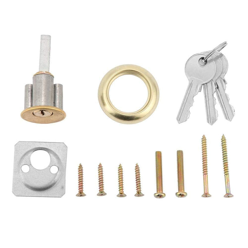 Dead Bolt Lock with Keys,Heavy Duty Deadbolt Lock for Wooden Iron Door,Hardened Metal Throw Bolt,Anti-Rust Golden Oil Finish,Angle Strike Door Security Lock,Red