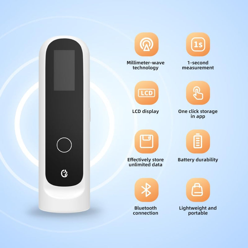 Ellie Highly Accurate Smart Height Measurement for Kids - Wireless Wall Portable Design with LCD Display with APP for Height Tracking and Data Management