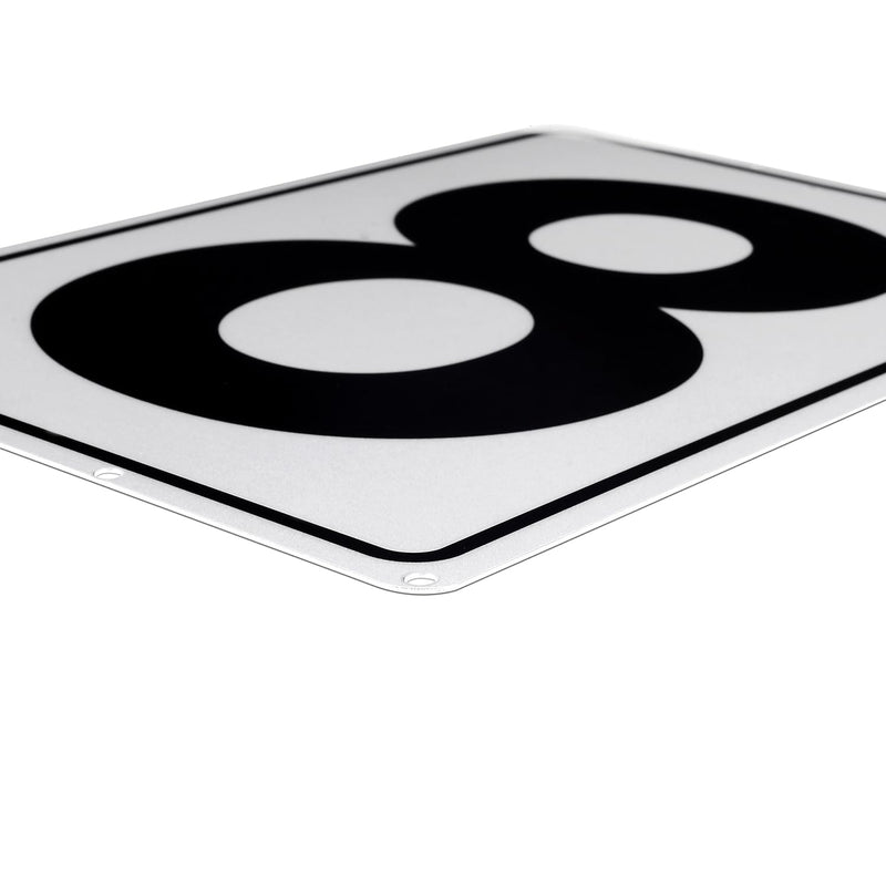 Kichwit Metal House Numbers Address Sign Reflective Aluminum Mailbox Number, 10 x 7 Inches, Number 8