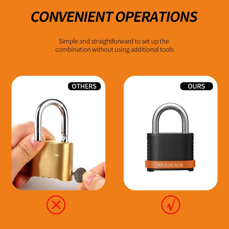4 Digit Heavy Duty Combination Lock, Weatherproof Combo Padlock for Outdoor Use – Suitable for Sheds, Fences, Gates, Hasps & Storage Units，6 Pack (Matte Black) 6 Pack Short Shackle