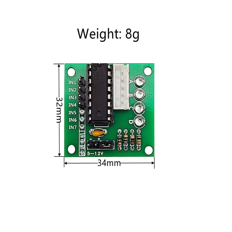 6 Sets ULN2003 Stepper Motor Drive Module Green Board + 4-Phase 5-Wire 28BYJ-48 Stepper Motor (12, Volts (DC))
