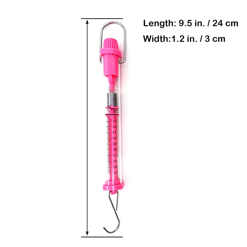 Plastic Tubular Spring Scale, Sciencent Set of 5 Spring Balance Hanging Spring Scale Set, Grams & Newton Calibration,Capacity Zeroing Capability,1N, 5N, 10N, 20N,30N Multicolored