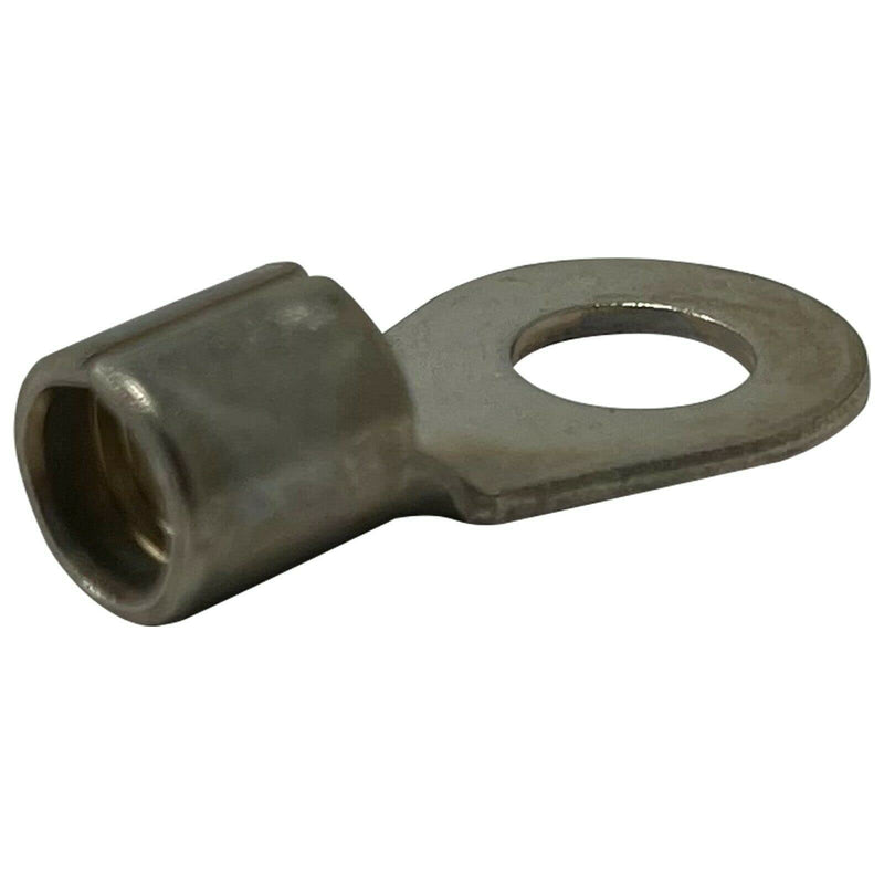100 Pcs Non-Insulated 6 AWG Gauge Ring Connector - 5/16" Stud Wire Terminal - Pure Copper & V-Grooves Serrations for Strong Crimps & Corrosion Resistance - Made in USA with All-American Materials 100