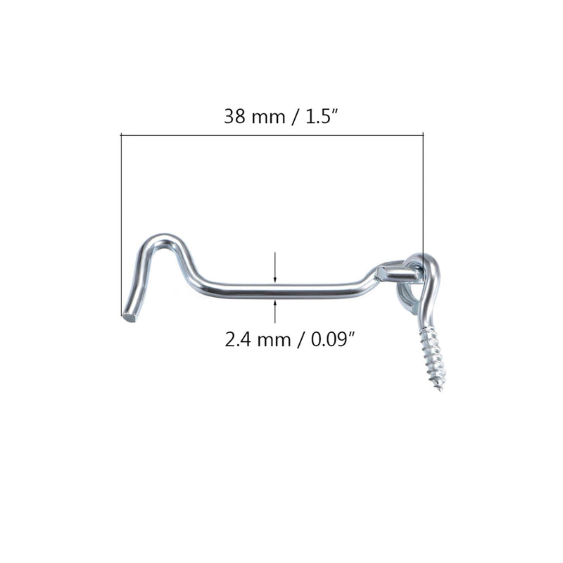 4Pcs 1.5 inches Cabin Hook Eye Latch Gate Door Swivel Window Door Hook with Mounting Screws 1.5" 4Pcs