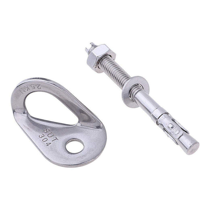 ISOP Climbing Anchor Bolt 2 Set - Expansion Bolt and Hanger FIXE 1 Rock Climbing - Professional Eyebolts for Fire Escape Rope Ladders - Conrete Wall Mounted Anchors 1 Pack