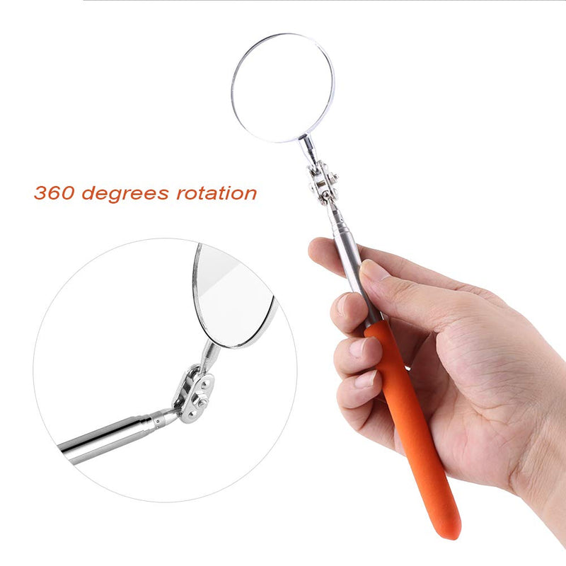 Telescopic Inspection Mirror, Machine Tool Inspection Mirrors 360 Rotation for Mechanics Cars(50×600mm Grip Cover) 50*600mm Grip Cover