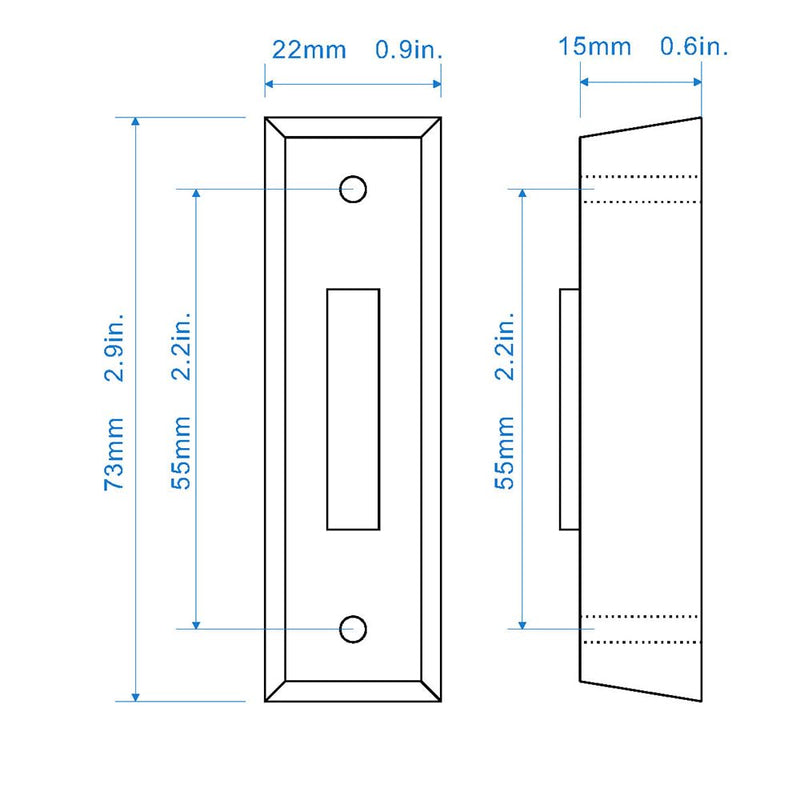 LED Lighted Doorbell Button Push Switch Wall Mounted For Chime Ring (WHITE) WHITE