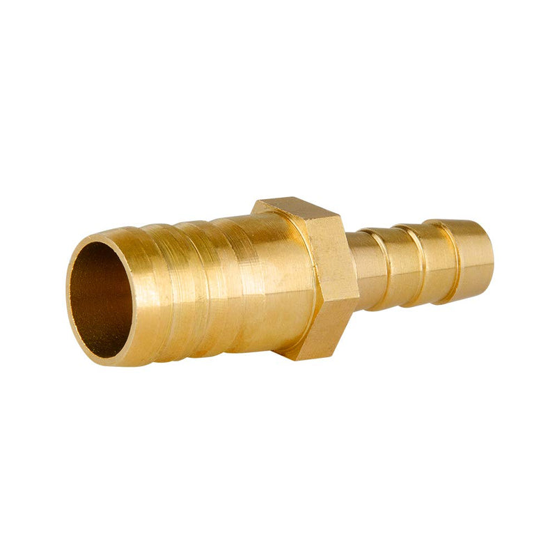 Quickun Brass Hose Barb Reducer 3/4" to 5/16" Barbed Reducer Fitting Reducing Splicer Mender Union Adapter for Air Water Fuel 3/4-5/16 1