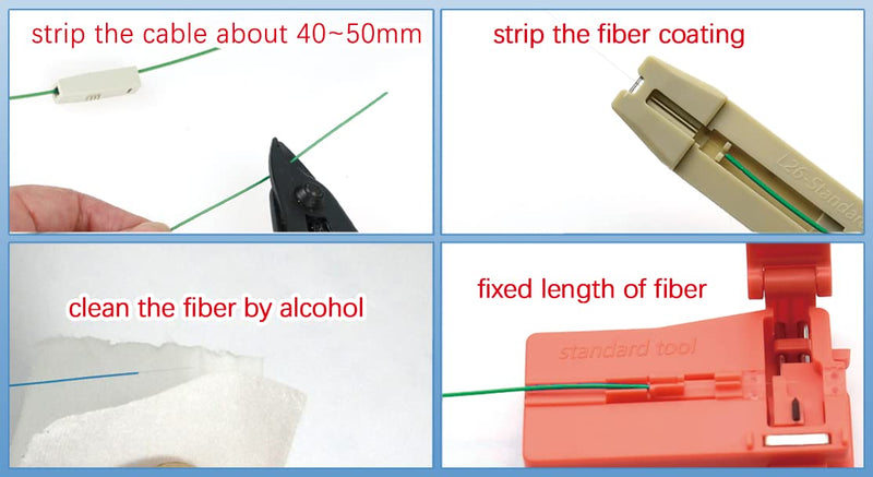 LC UPC Fiber Optic Quick Connector with Matched Tools - Single Mode 9/125 for 900um Cable - Fast Connectors Adapter for 0.9mm/2.0mm/3.0mm Fiber Cable LC UPC/0.9 10pcs