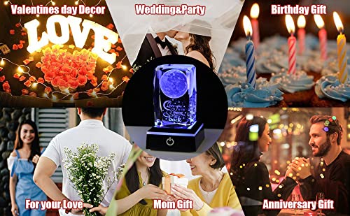 Gifts for Mom from Daughter Mothers Day - Anniversary Wedding Gifts for Couples Her Crystal Engrave I Love You to The Moon and Back Gifts - Unique Birthday Valentines Gifts Her Girlfriend MOM I Love You to the Moon&Back