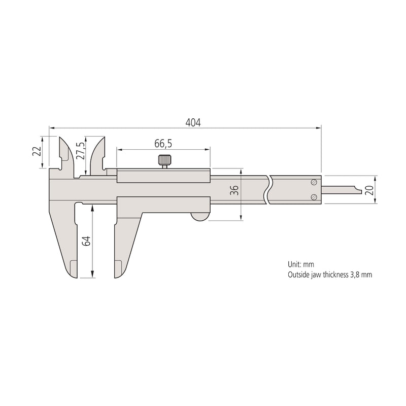 Mitutoyo 530-114 Vernier Caliper, Stainless Steel, Inch/Metric, 0-8" Range, +/-0.002" Accuracy, 0.0078" Resolution 0-8" 0.0078" +/-0.002"