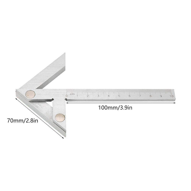 Center Finding Gauge, Centering Square 100*70mm Gauging Center Gauge Round Bar Marking Center Finder Measurement Tool Ruler Center Gauge