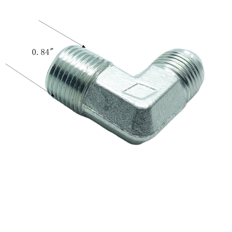 1 Piece 1/2" Male JIC (3/4"-16 Tpi) x 1/2" Male NPT Hydraulic Fitting 37° Flare to 90° Elbow Pipe Adapter 1/2" JIC x 1/2 NPT