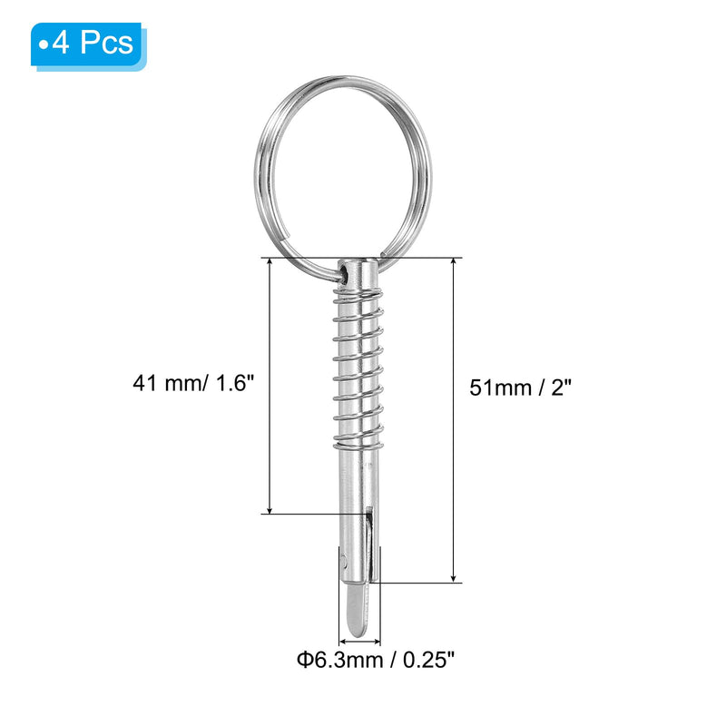 PATIKIL 316 Stainless Steel Quick Release Pin Bimini Top Pin Boat Marine Hardware with Drop Cam & Spring for Deck Boat Bimini Top 2 x 0.25 x 1.6 inch