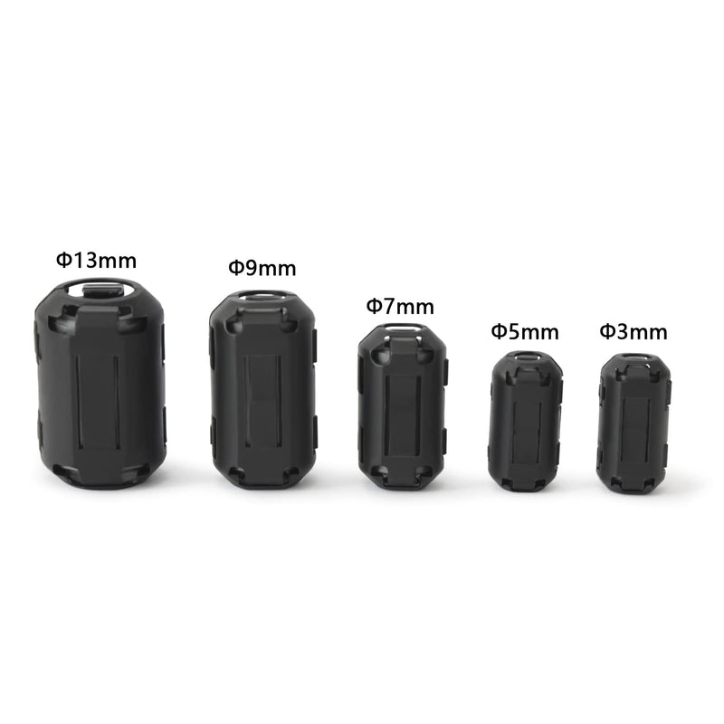 TOJOIN 10PCS Ferrite Bead Clip on Ferrite Core RFI EMI Noise Suppressor Ferrite Rings Cable Clip for Phone, TV, Speaker, USB Radio, Audio Equipment 13mm Inner Diameter Black 13mm-10pcs