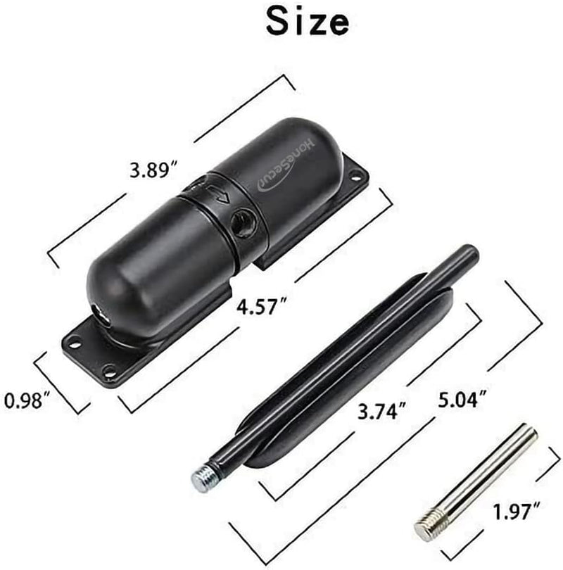 Safety Spring Door Closers, Adjustable Closing Door Hinge, Automatic Stopper Fire Rated, to Convert Hinged Doors to Self Closing Doors - Black