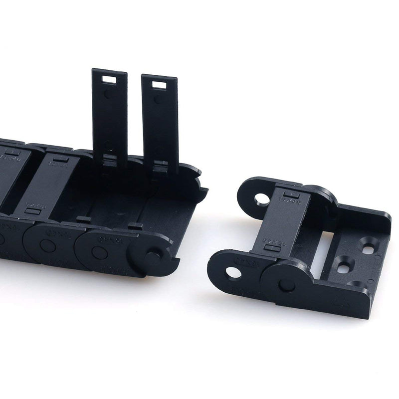 URBEST 15mm x 40mm Black Plastic Flexible Nested Semi Closed Drag Chain Cable Wire Carrier 1M for Electrical Machines 15x40mm
