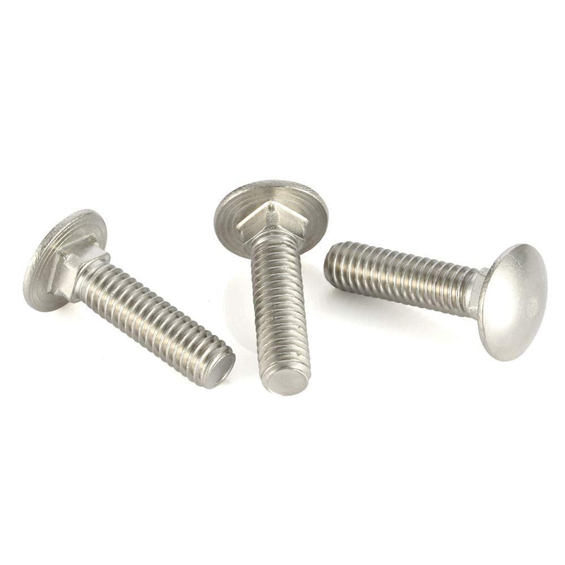 5/16-18 x 1-1/2" Carriage Bolts, Stainless Steel 18-8 (304), Round Head, Square Neck, Fully Threaded, 20 PCS 5/16-18 x 1-1/2"
