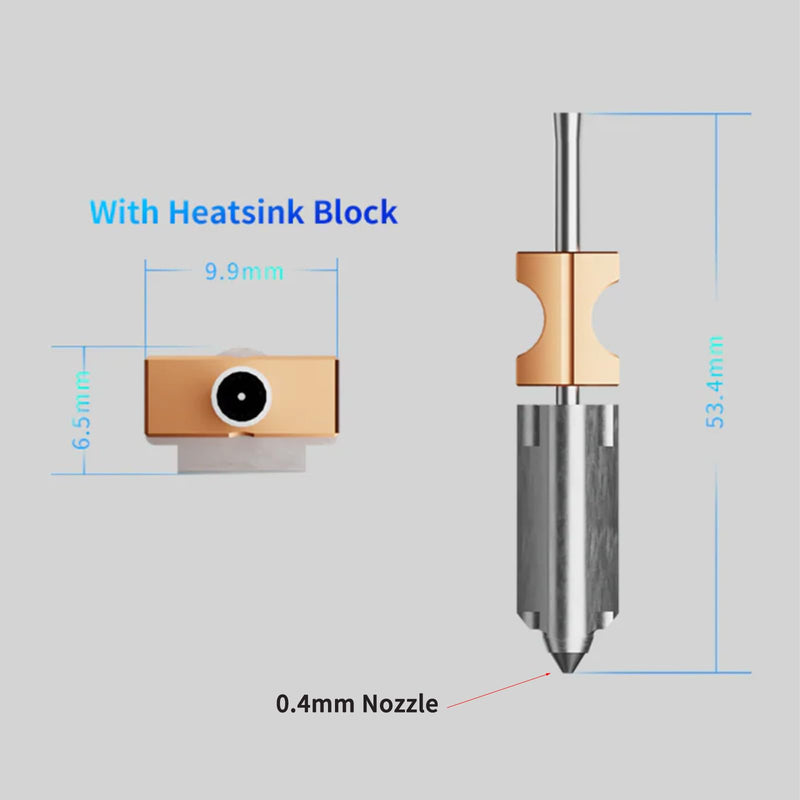 3D Printer Accessories for Phaetus 0.4mm Hotend Kit for Adventuer AD5X: Quick Detachable Nozzle Heatsink Heater Block Throat Extruder Print Head - Ensured Stable High-Speed Printing