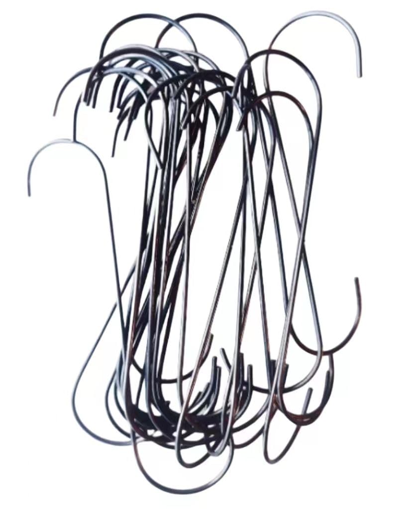 60 PCS 6 Inches Long S Hooks - .076 Wire for Paint and Powder Coating Utility,S Shape Long Hooks 60PCS, 6 "S hook