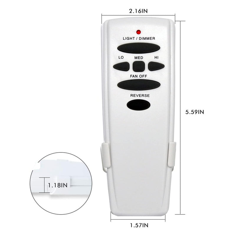 UC7078T Ceiling Fan Remote Control Replacement of Hampton Bay UC7078T Fan-HD CHQ7078T UC7078TR UC7078TUDL RR7078TR L3H2003FANHD, with Reverse, (2.16 * 1.18 * 5.6, White) Transmitter Reverse