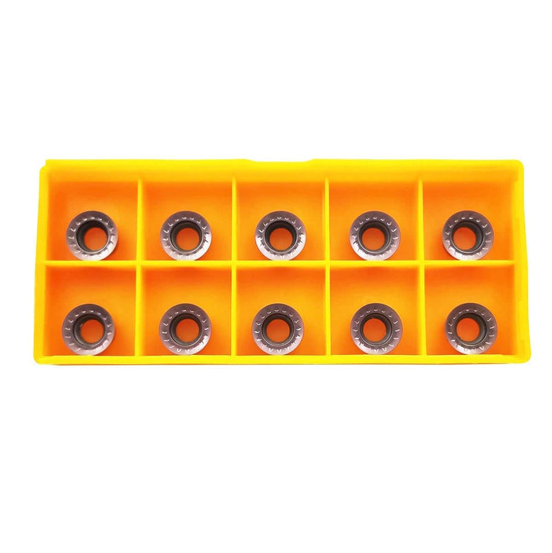 11pcs RPMT10T3 MOE R5 Indexable Carbide Milling Inserts Blade Milling Cutter with 5/8"/16mm SRDPN1616H10 Indexable Carbide Milling Tool Holder Metal Lathe Cutting Tools