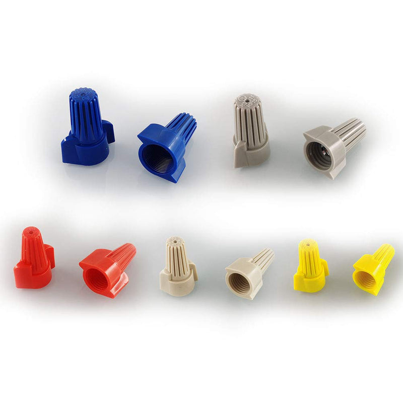 50Pcs Electrical Wire Connectors Twist Caps,Winged Screw Nuts Kit with Spring Insert for HVAC,6-22 AWG Winged Screw