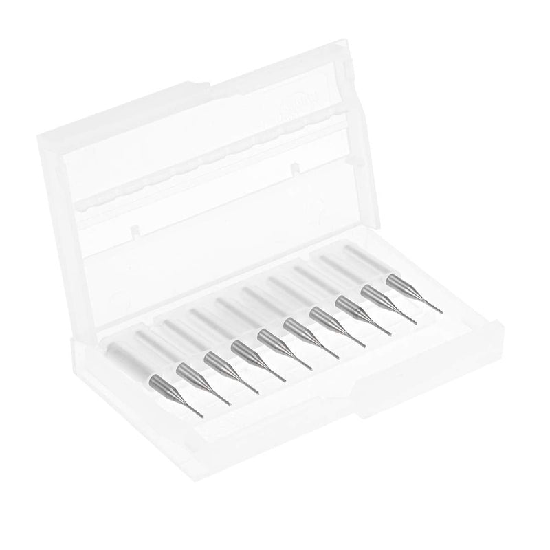 uxcell 10Pcs 0.8mm Carbide End Mill Engraving Milling Cutter CNC Router Bits for PCB Machine, 1/8" Shank 0.8mm x 5.5mm